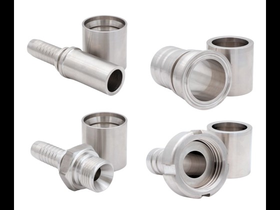 At Alfotech, we have developed various high-quality stainless crimped hose couplings that fit the corrugated PTFE hose with stainless steel braid and silicone.