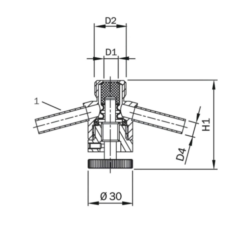Sampling valve without rinsing connection, BSP nipple