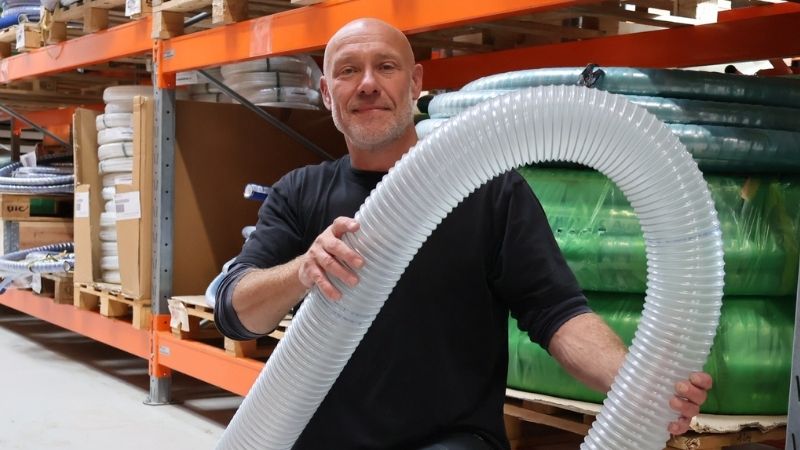 Peter holding a Vulcano hose
