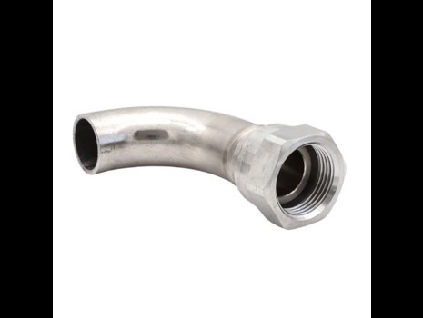 Welding fitting for metal bellow hoses, BSP nut, 90° elbow