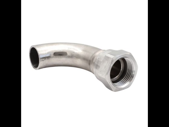 Welding fitting for metal bellow hoses, BSP nut, 90° elbow