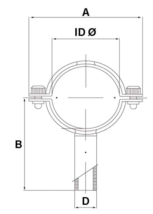 Pipeclip with shaft, Allen bolts, DIN