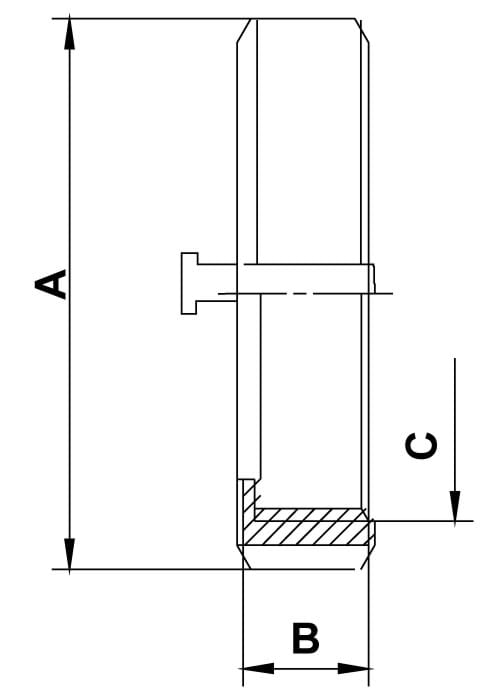 DIN blind nut with pin & chain