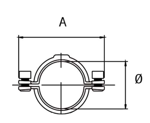Pipeclip without shaft, Allen bolts