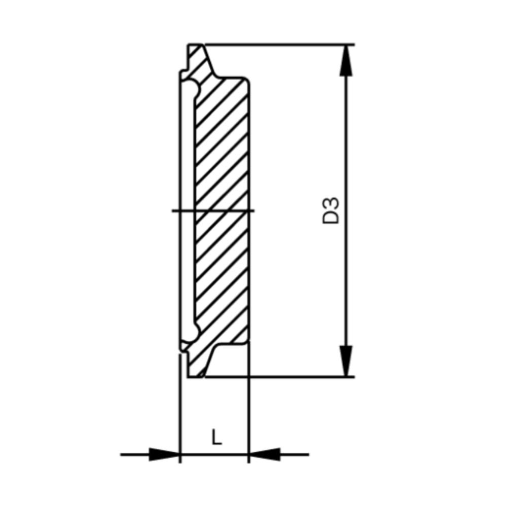 Blind clamp nut, aseptic DIN 11864-3