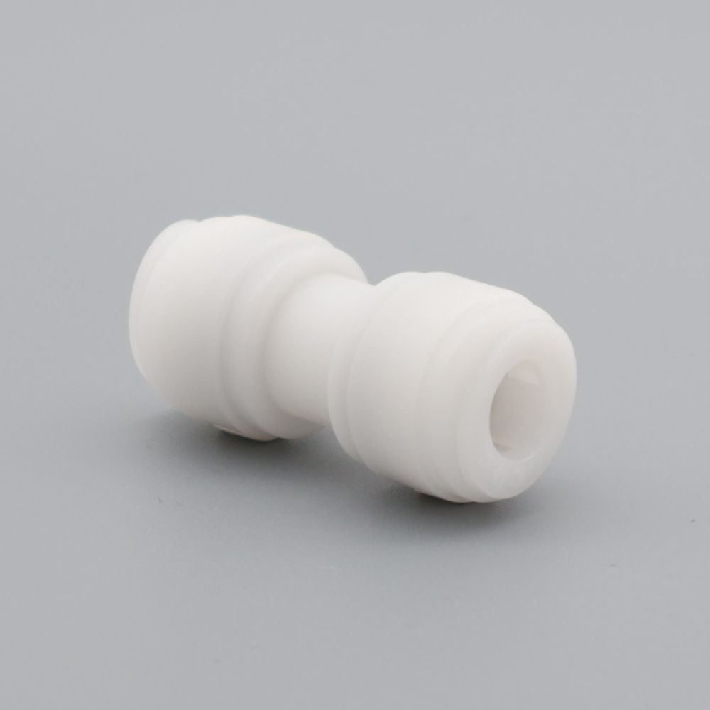 Push-in union connector made of polyoxymethylene (POM), incl. EPDM gasket. Complies with EC 1935/2004. Long service life and high sanitary level. Order here!