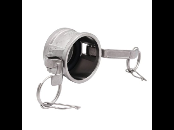 High quality stainless steel Camlock dust cover, type DC, from Alfotech. Can be used for various liquid or gas lines. Order online via our webshop here.