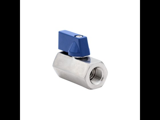 Compact ball valve, female/female, stainless AISI 316