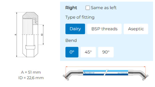 Collage of hose configurator graphics