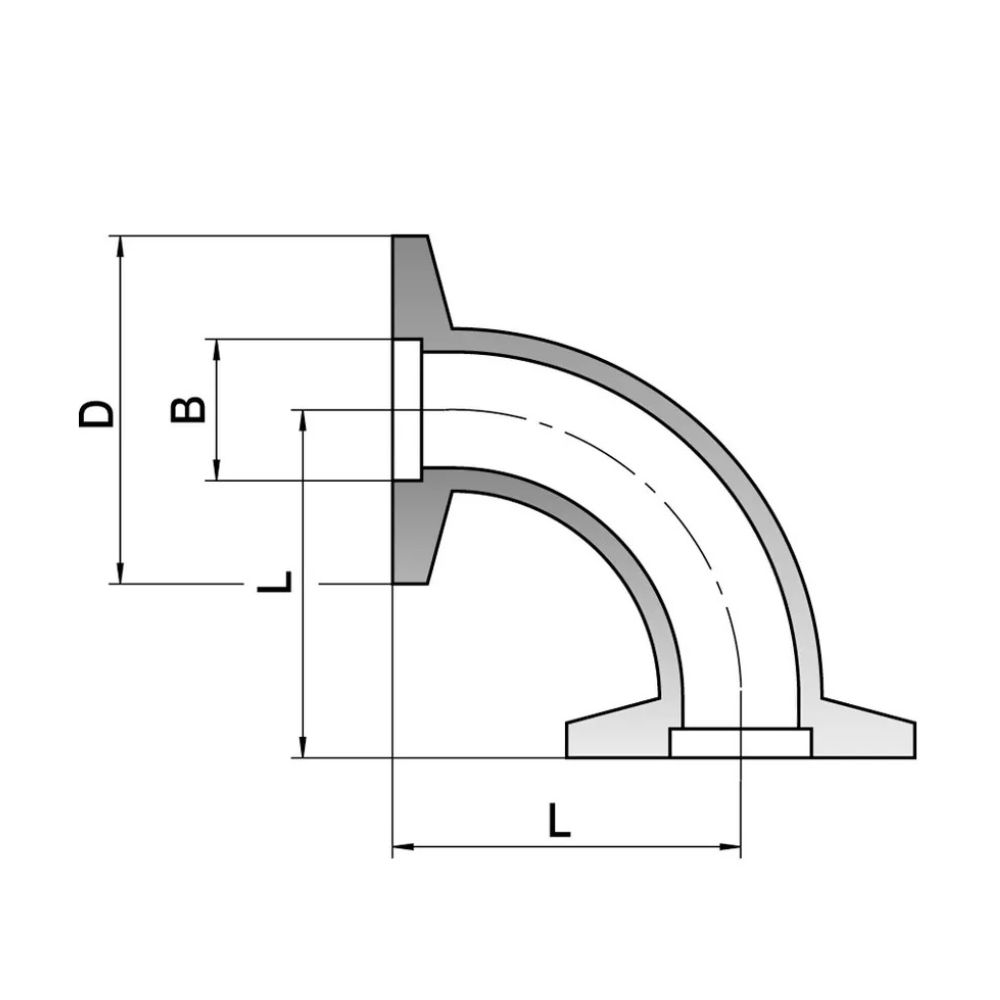 Vacuum elbow, 90°, KF