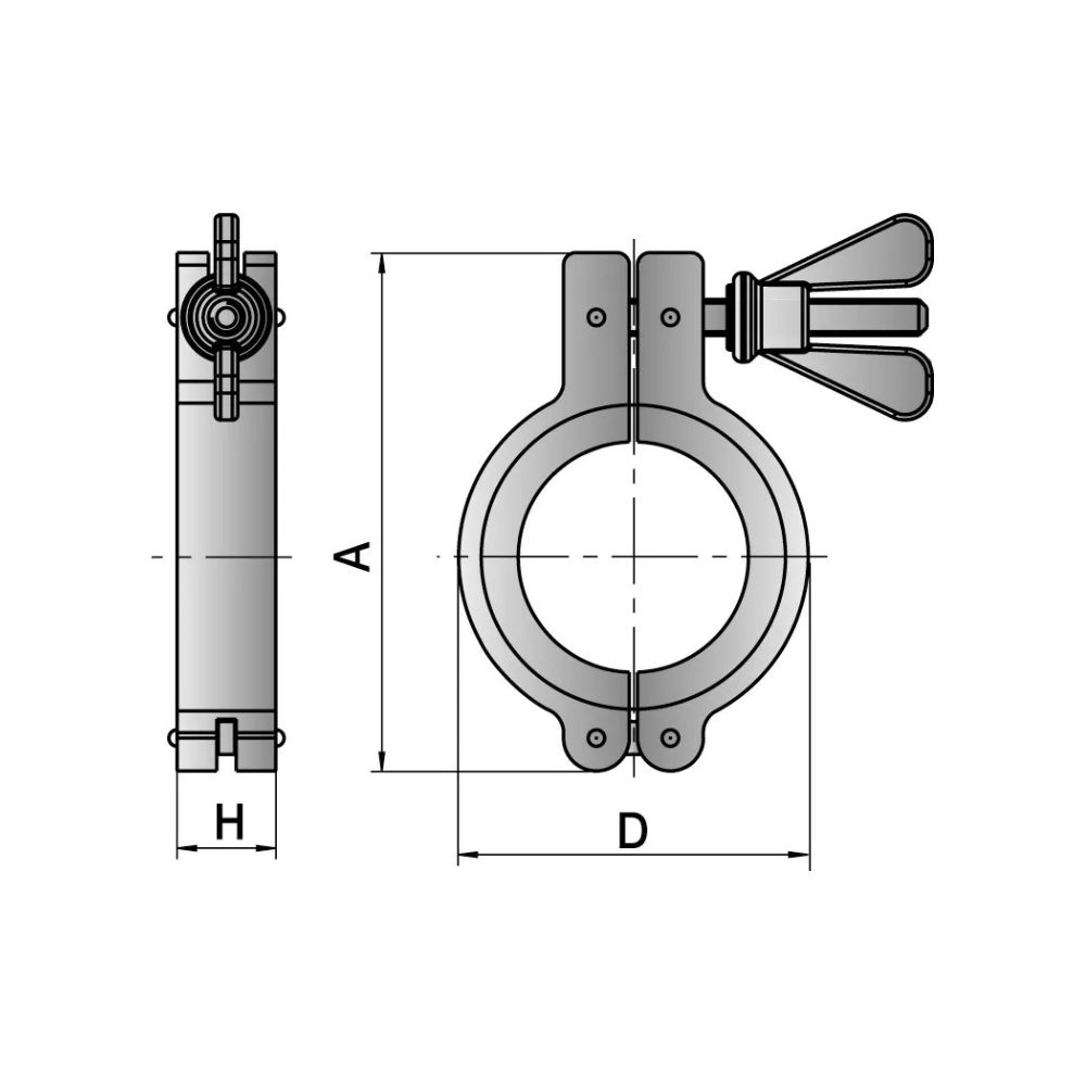 Vacuum clamping ring, KF