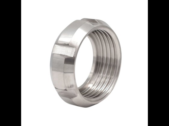 SMS nut in stainless steel designed for hygienic environments. Ideal for reliable and durable connections in food production. Shop today!