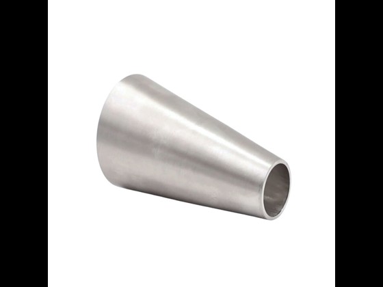 Stainless steel DS/SMS eccentric reducer for hygienic food processing applications. Ensures smooth and safe flow. Order here!