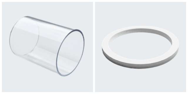 Collage with sight glass and gasket
