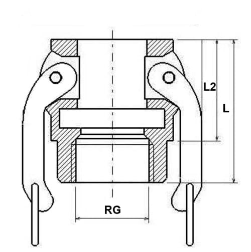 Camlock female coupling, type D