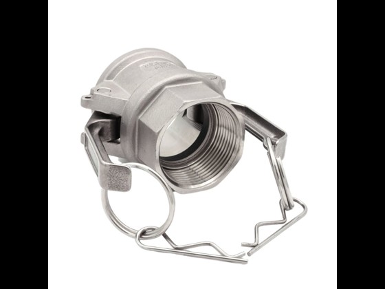 Stainless steel Camlock female coupling with hose connection, type D. Can be used for various liquid or gas lines. Order via our webshop here.