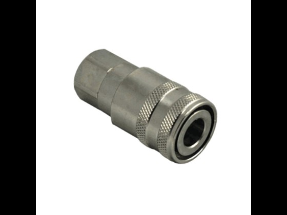 KS compressed air coupling housing in nickel-plated brass with female BSP and valve. Suitable for compressed air up to 35 bar and +80°C. Order here!