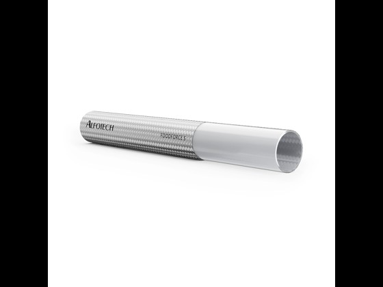 Smooth and durable Teflon hose with stainless steel braid. Suitable for applications requiring high temperature and pressure resistance. Order online here!