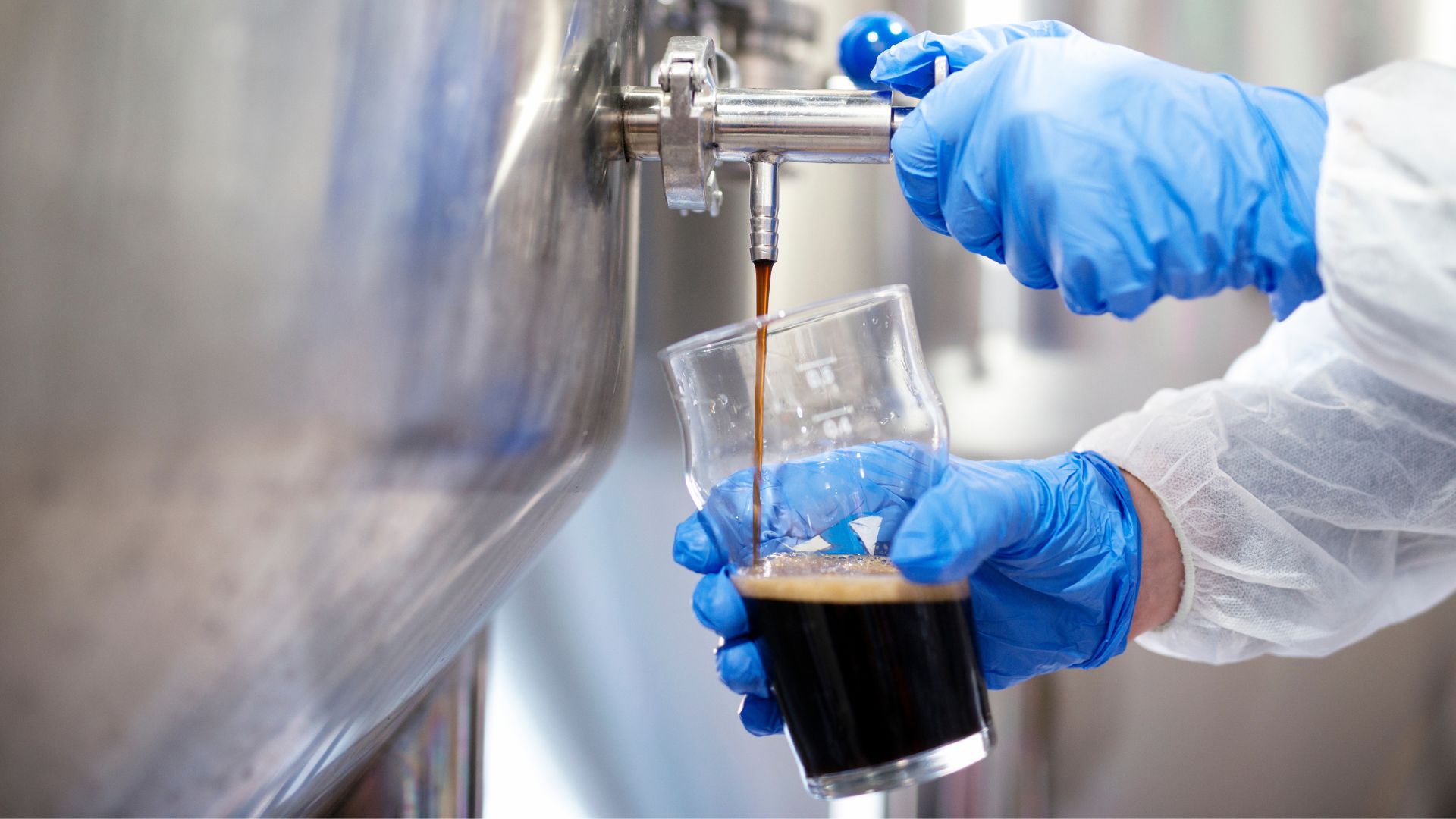 tapping beer from a tank