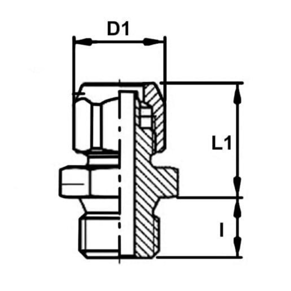 Push-on male connector, BSPP