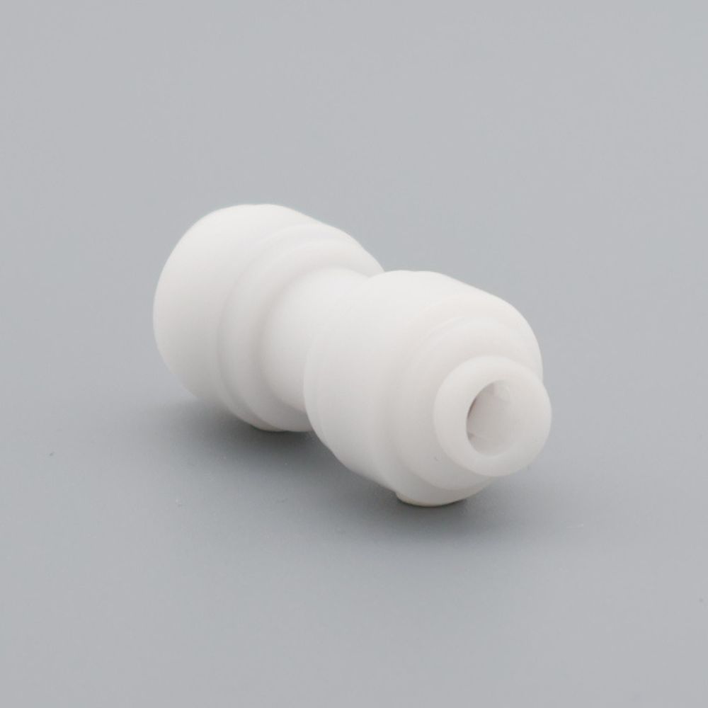 Push-in union connector, reduction, made of polyoxymethylene (POM), incl. EPDM gasket. Long service life and high sanitary level. Order here!