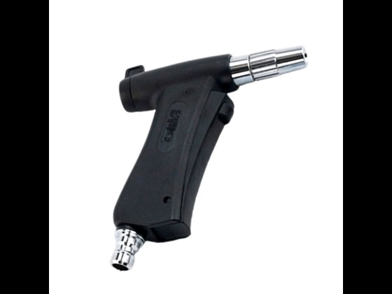 Spray gun with coupling nipple, 1/2” thread, adjustable and stepless jet (0–60°). Made of brass and stainless steel. Withstands 4 bar and 40°C. Order online!