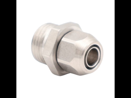Push-on male connector with BSPP thread, made of stainless steel AISI 316. Long service life, high sanitary level. Suitable for air, water and food. Order here!