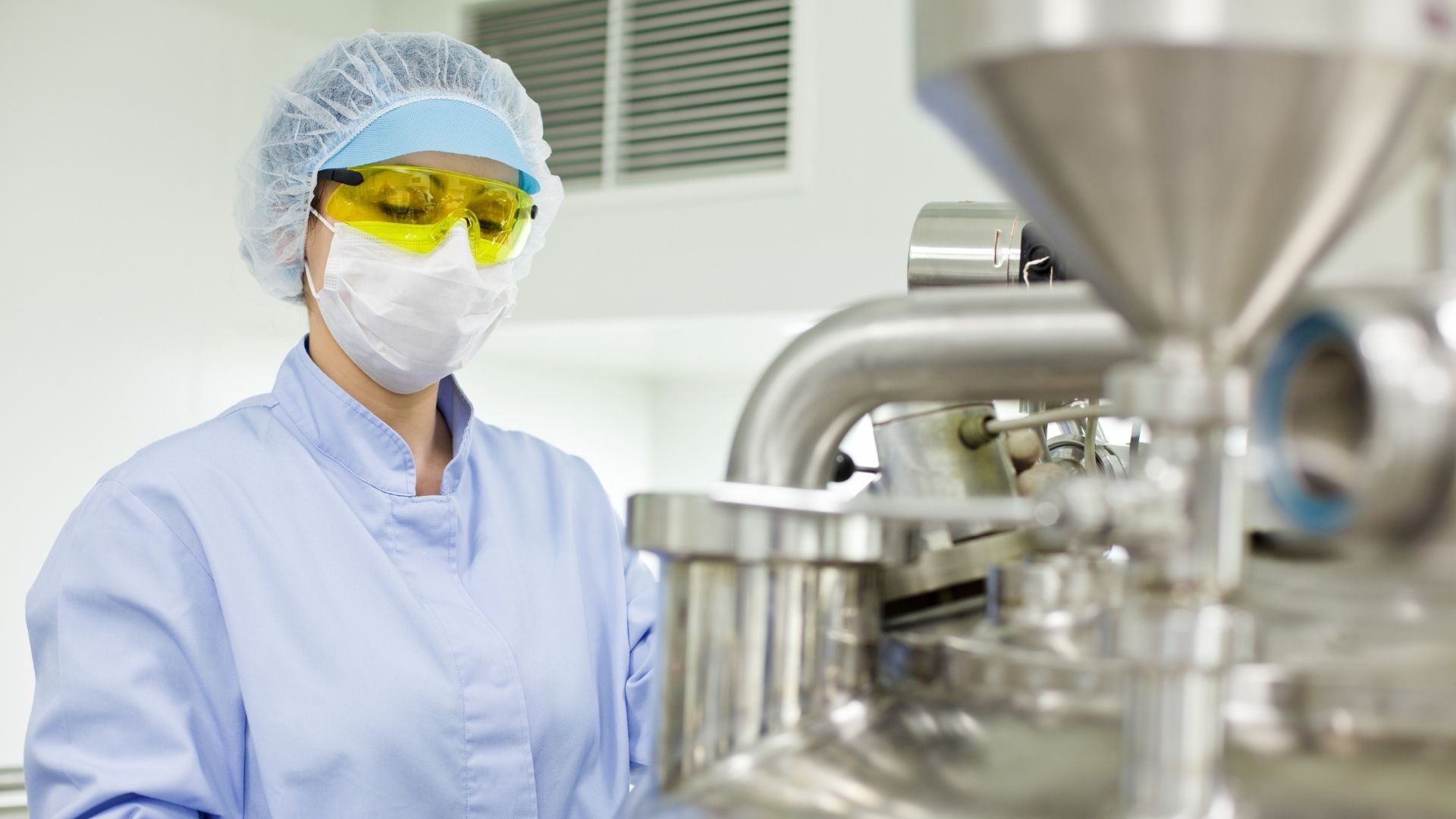 pharma woman at container