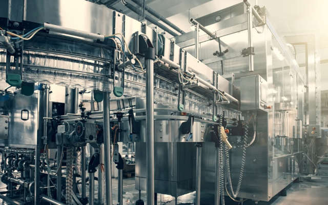 Bottling machine at brewery