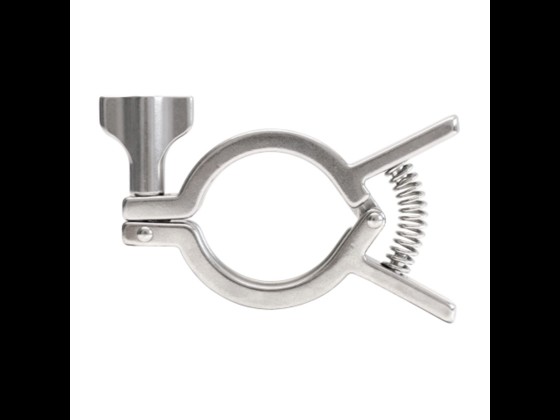 Our robust clamp ring with spring ensures a secure seal every time. Made of stainless steel AISI 304 and very user-friendly. Order here!
