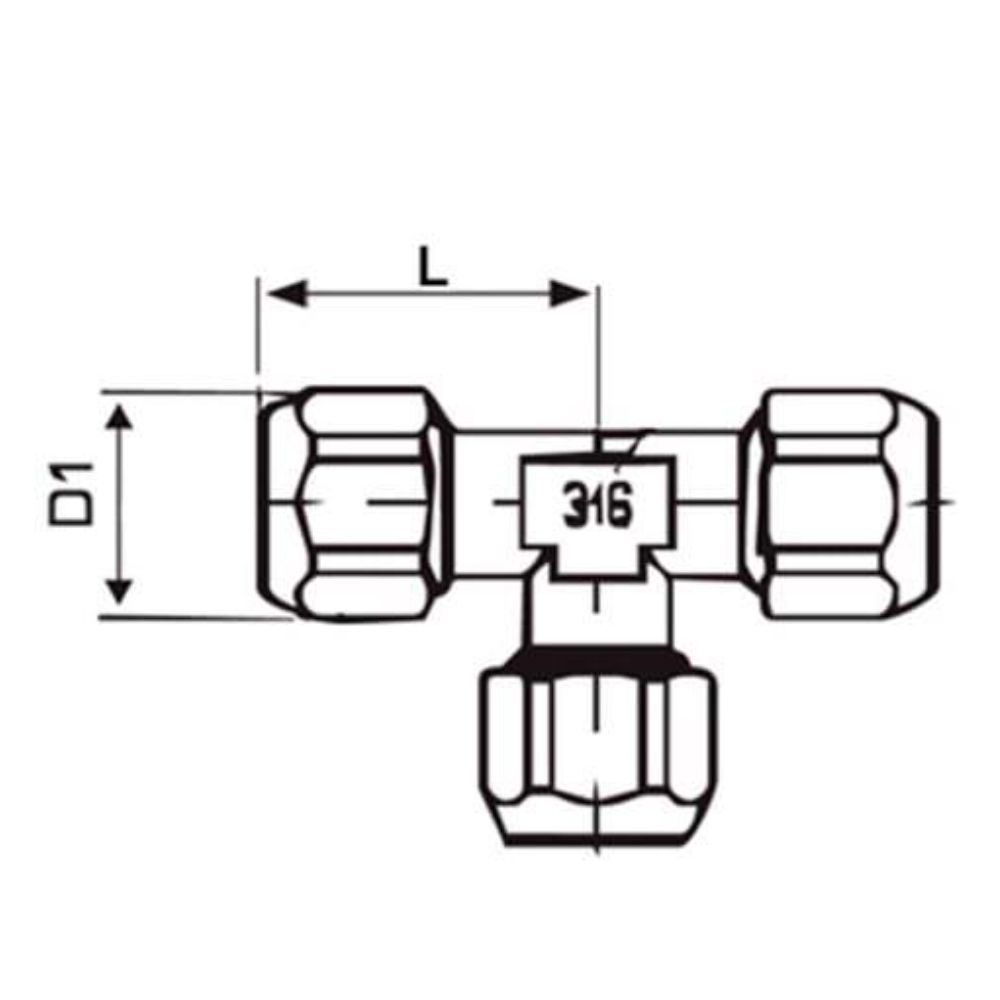 Push-on union tee connector