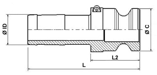 Camlock coupling, type E, hose tail