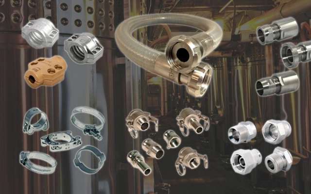 Collage of different hose couplings