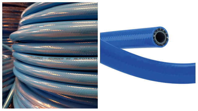 Collage of the Foam Cleaner cleaning hose